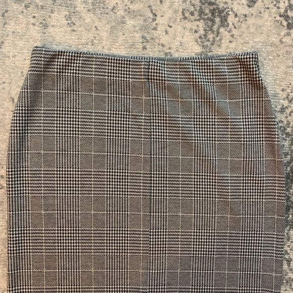 black and white plaid checked pencil skirt M - Picture 5 of 6